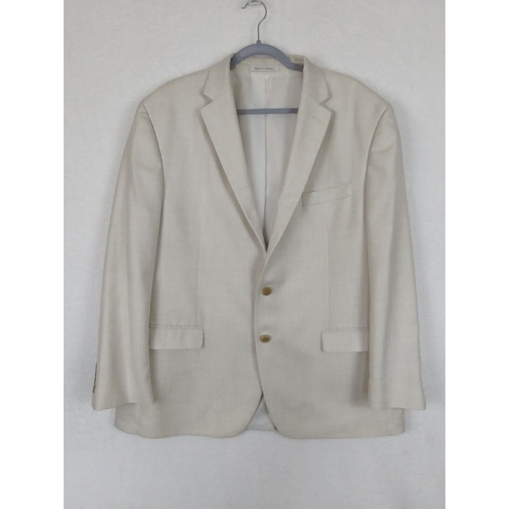 Chaps Blazer Mens 46 Regular Cream Sport Coat Suit Jacket Formal